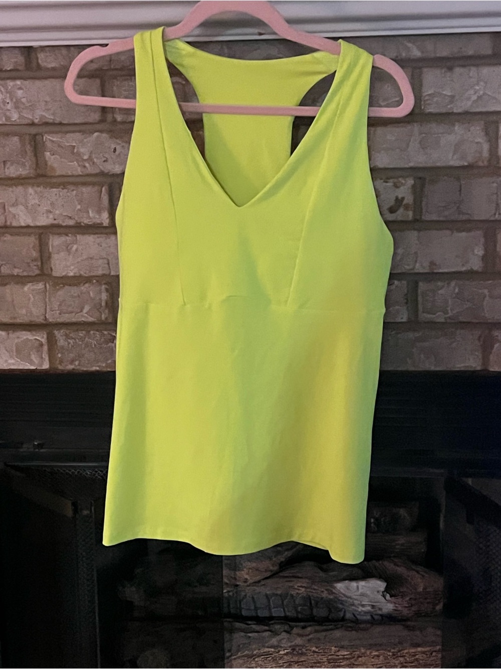 Fabletics Neon Yellow V-Neck Tank Top